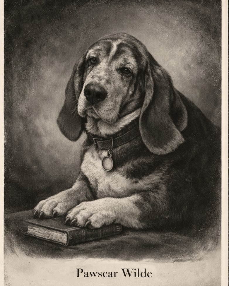 Pawscar Wilde — basset hound philosopher